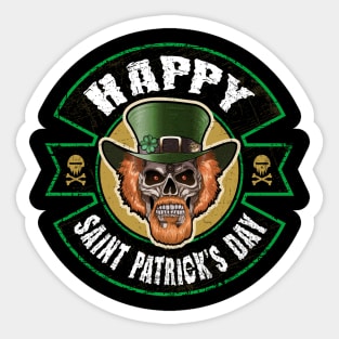 Happy Saint Patrick's Day, Skull Sticker